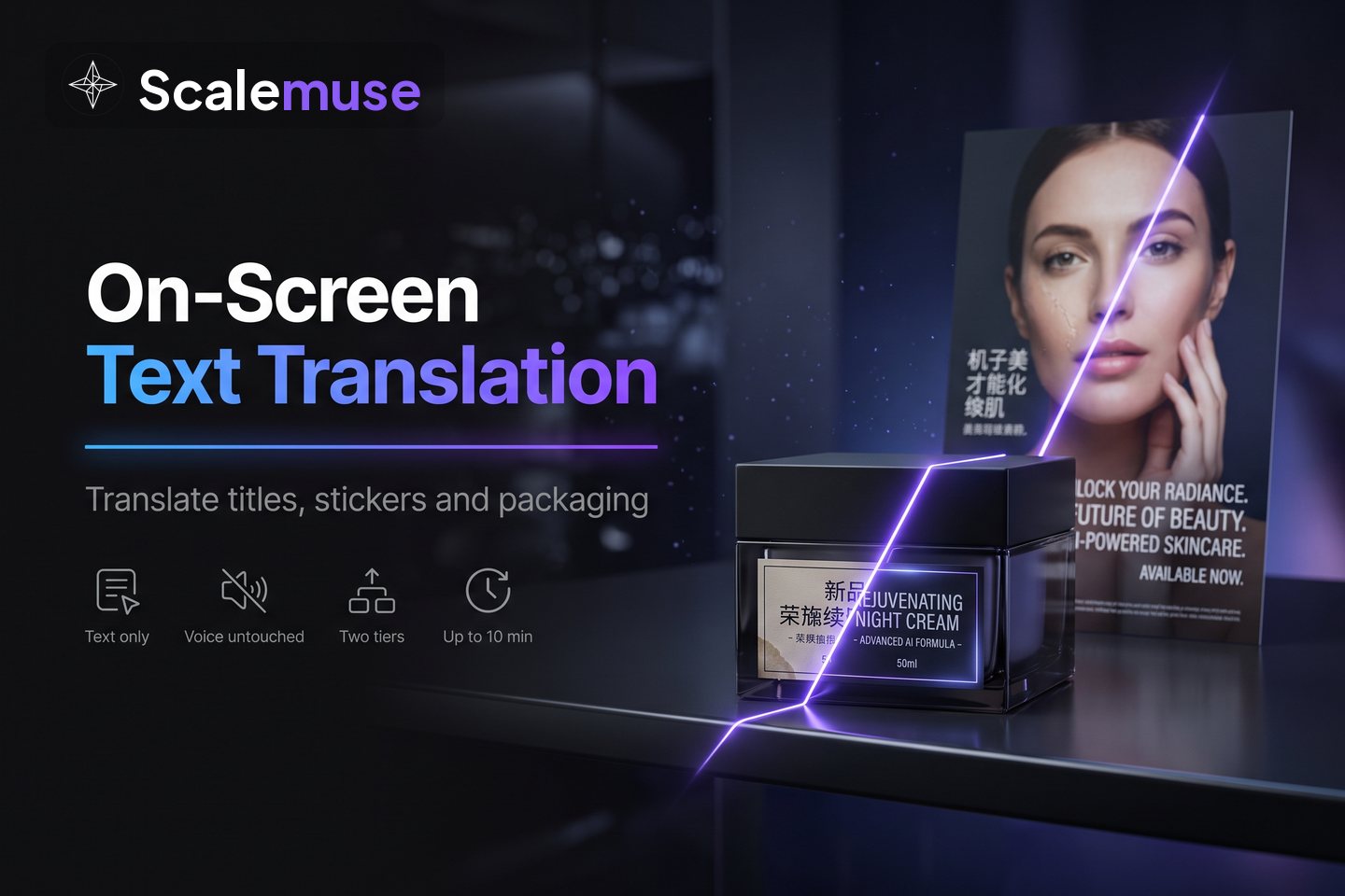 On-screen text translation